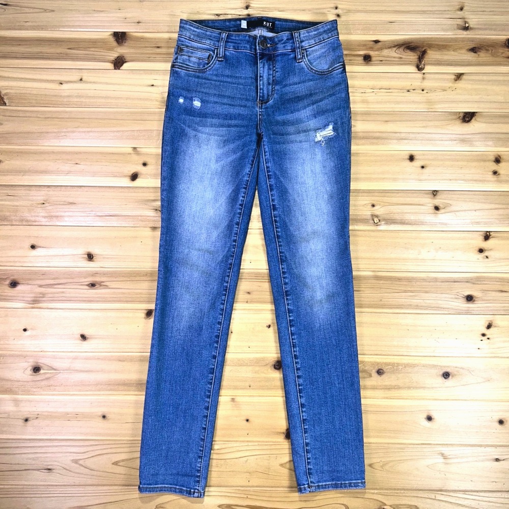 Kut From the Kloth Jeans Womens 00 Distressed Catherine Boyfriend Cut Denim Jean